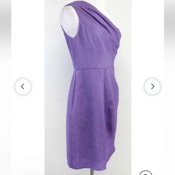 Shoshanna Lavender One Shoulder Silk Dress - Picture 12 of 13